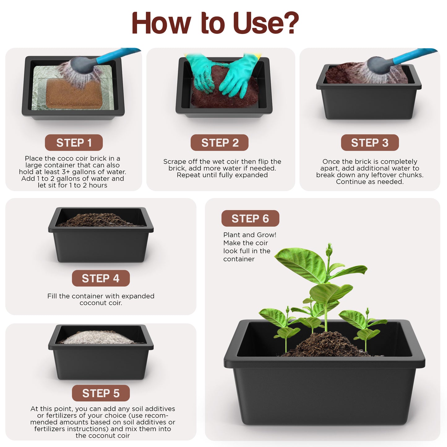 Premium Coco Coir Brick - 10lbs - Expands up to 18~20 Gallons - Eco-Friendly Growing Medium