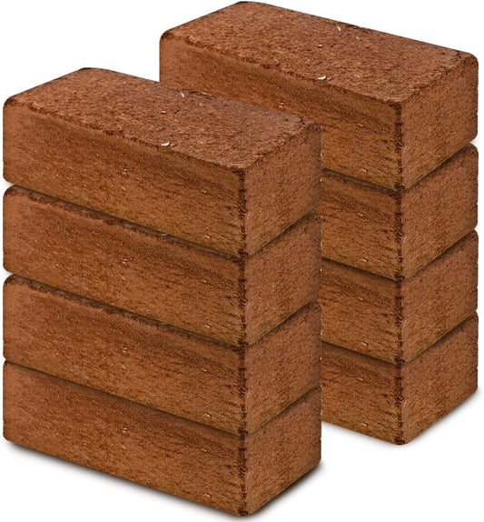 Fertazin Premium Coco Coir Bricks - Pack of 8 Bricks, 12 lbs Total