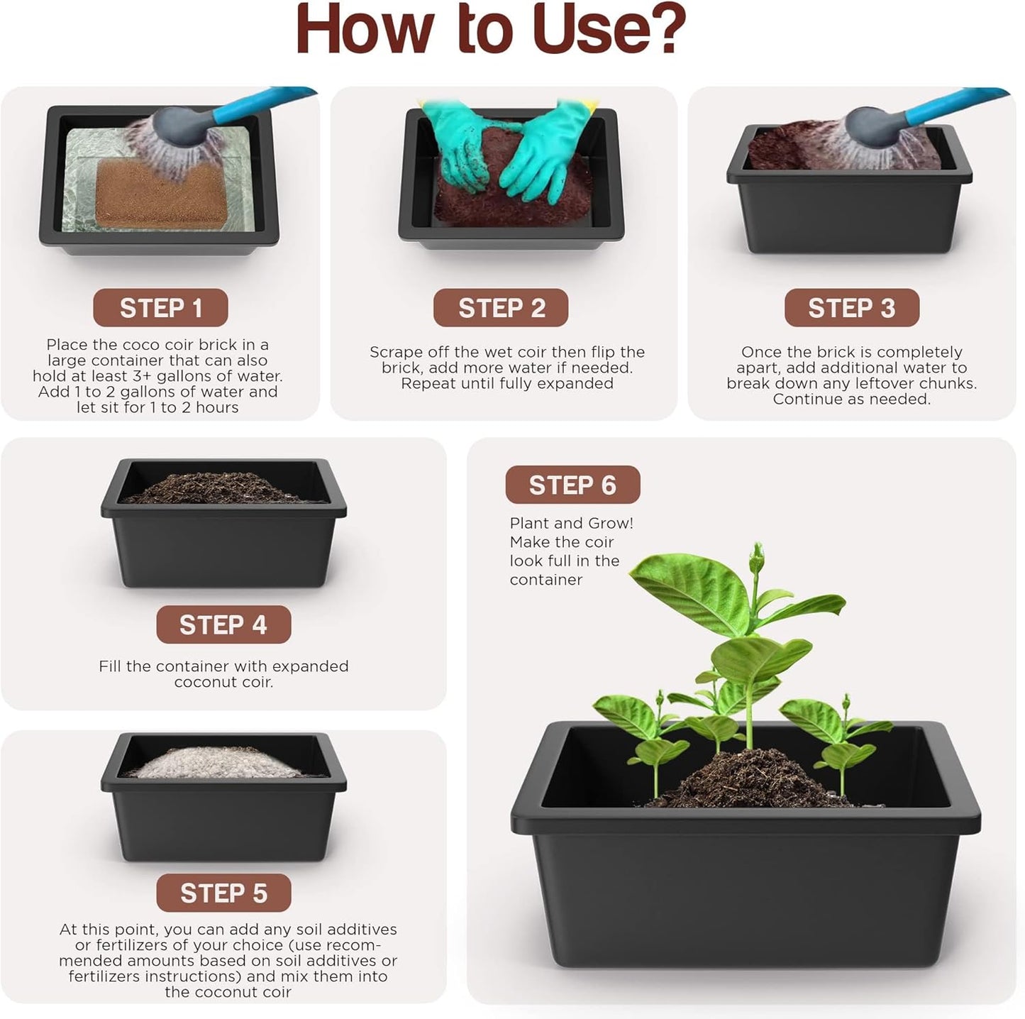 Premium Coco Coir Brick - 10lbs - Expands up to 18~20 Gallons - Eco-Friendly Growing Medium