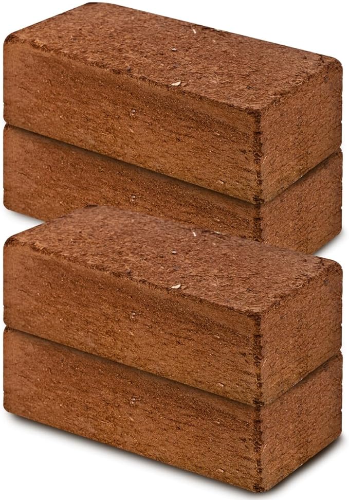 Fertazin Premium Coco Coir Bricks - 4 Bricks, 6 lbs