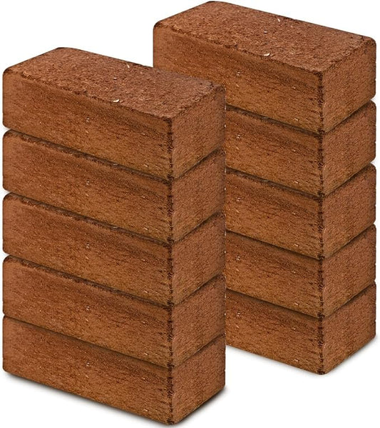 Fertazin Premium Coco Coir Bricks - Pack of 10, 15 lbs Total
