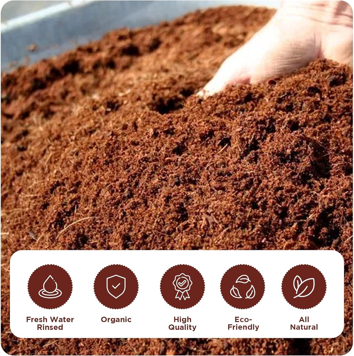 Premium Coco Coir Brick - 10lbs - Expands up to 18~20 Gallons - Eco-Friendly Growing Medium